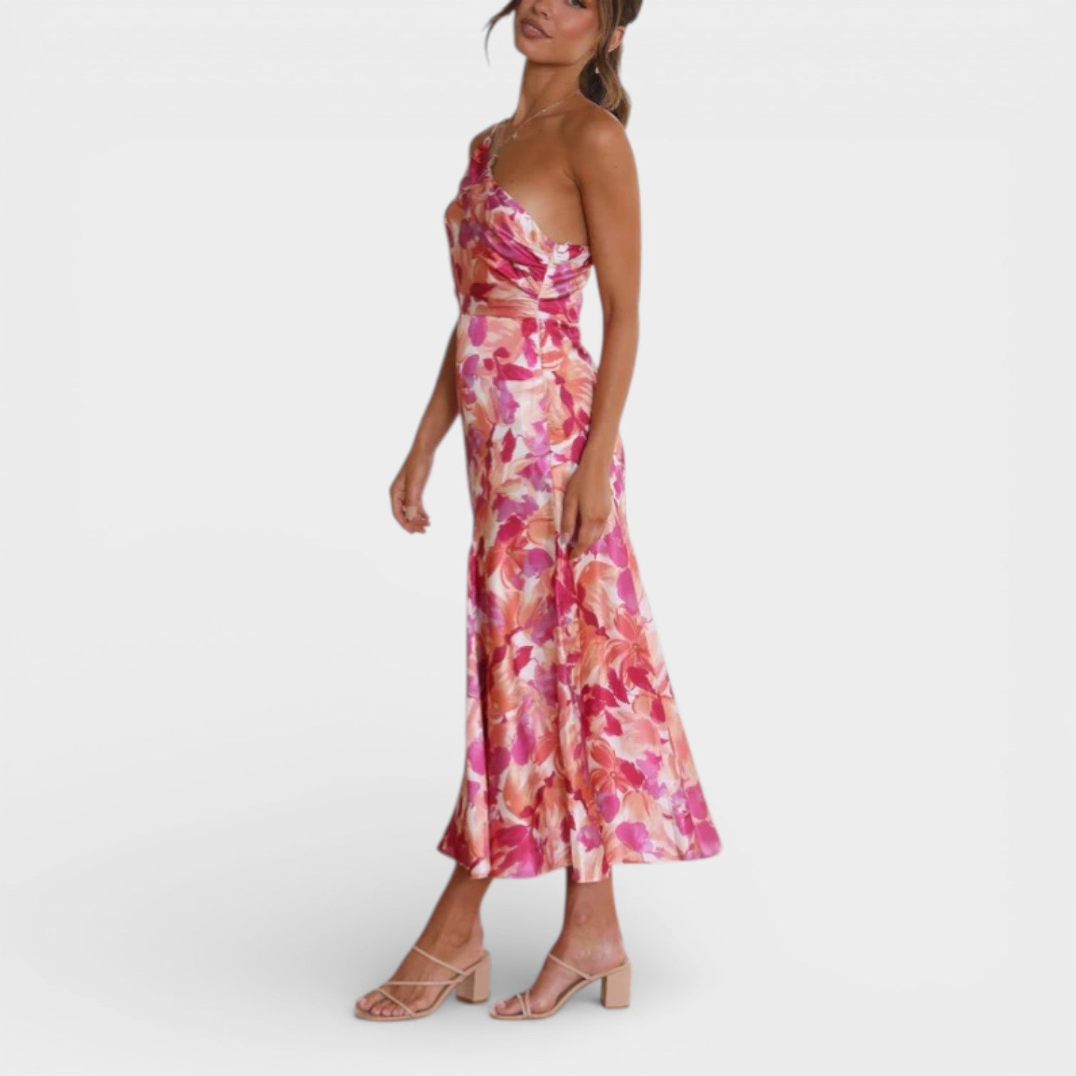 Sophie | Abito Midi Floreale con Spalla Scoperta