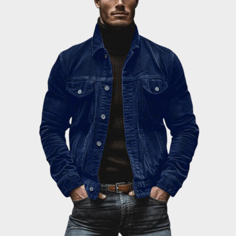 Elegante giacca da uomo in velluto vintage button up