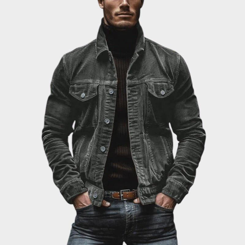 Elegante giacca da uomo in velluto vintage button up