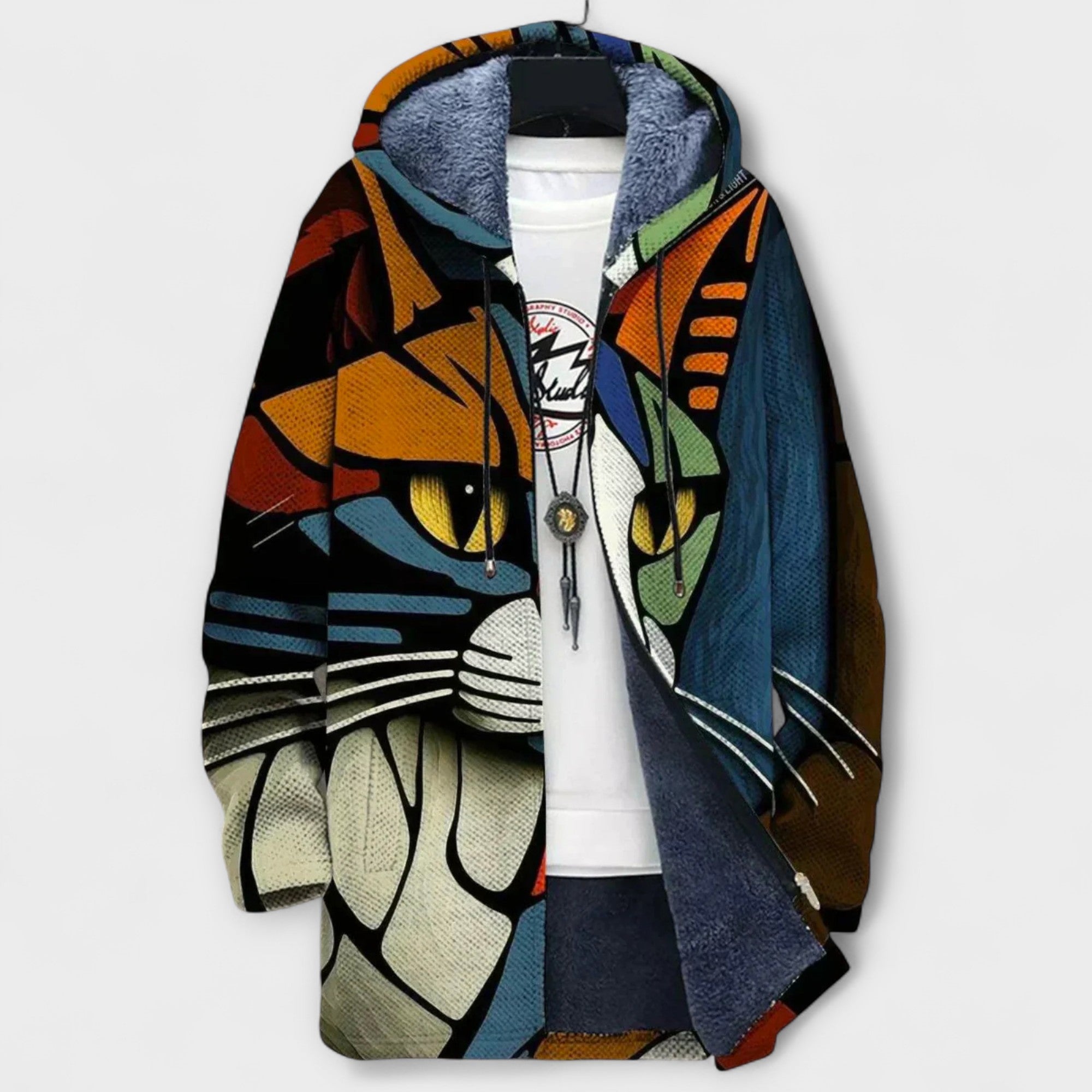Cardigan lussuoso con ispirazione artistica