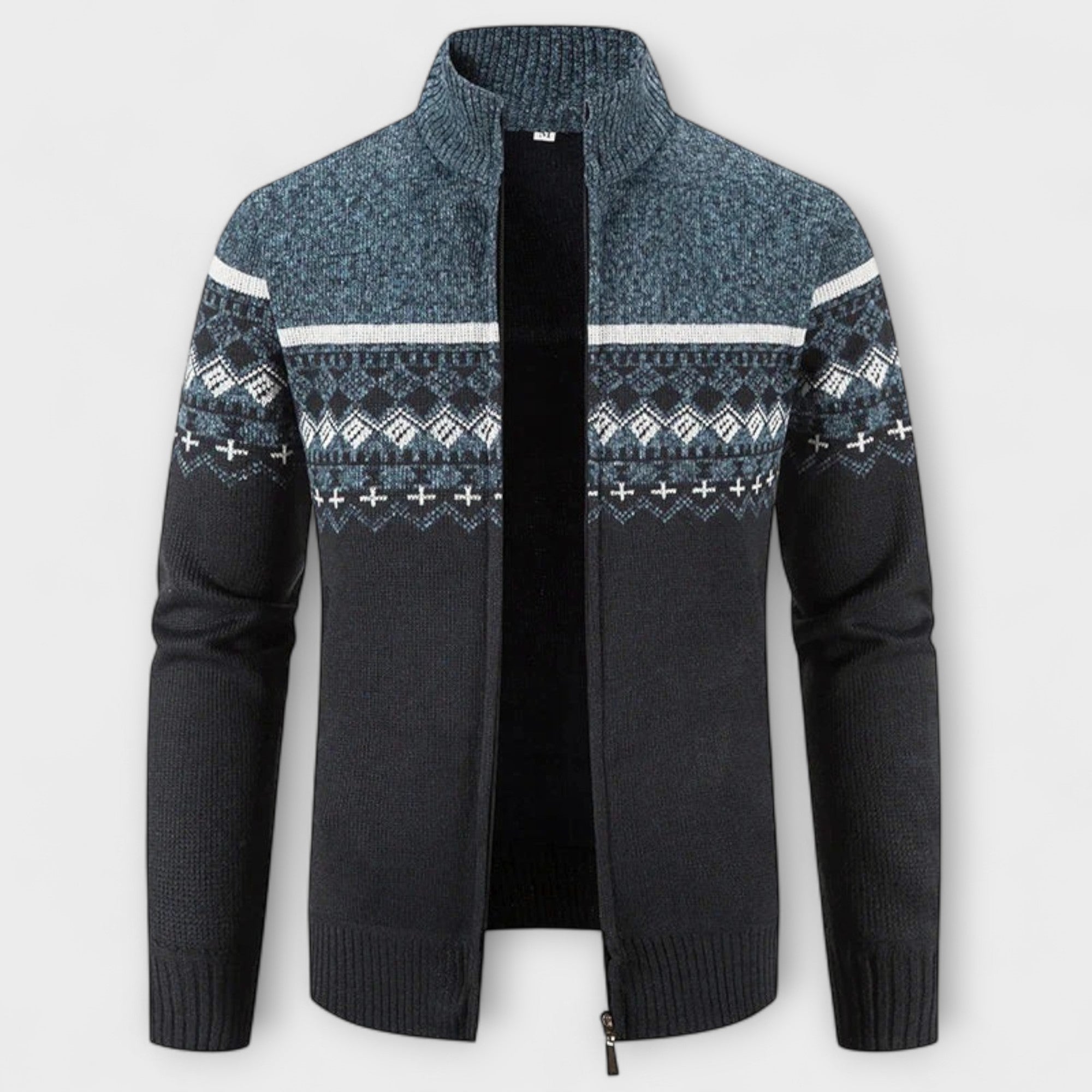 Howard™ – Cardigan con Zip in Maglia Nordica