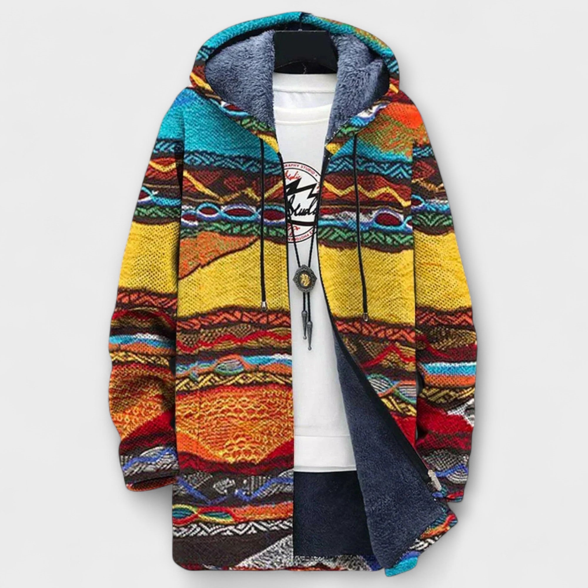Cardigan lussuoso con ispirazione artistica