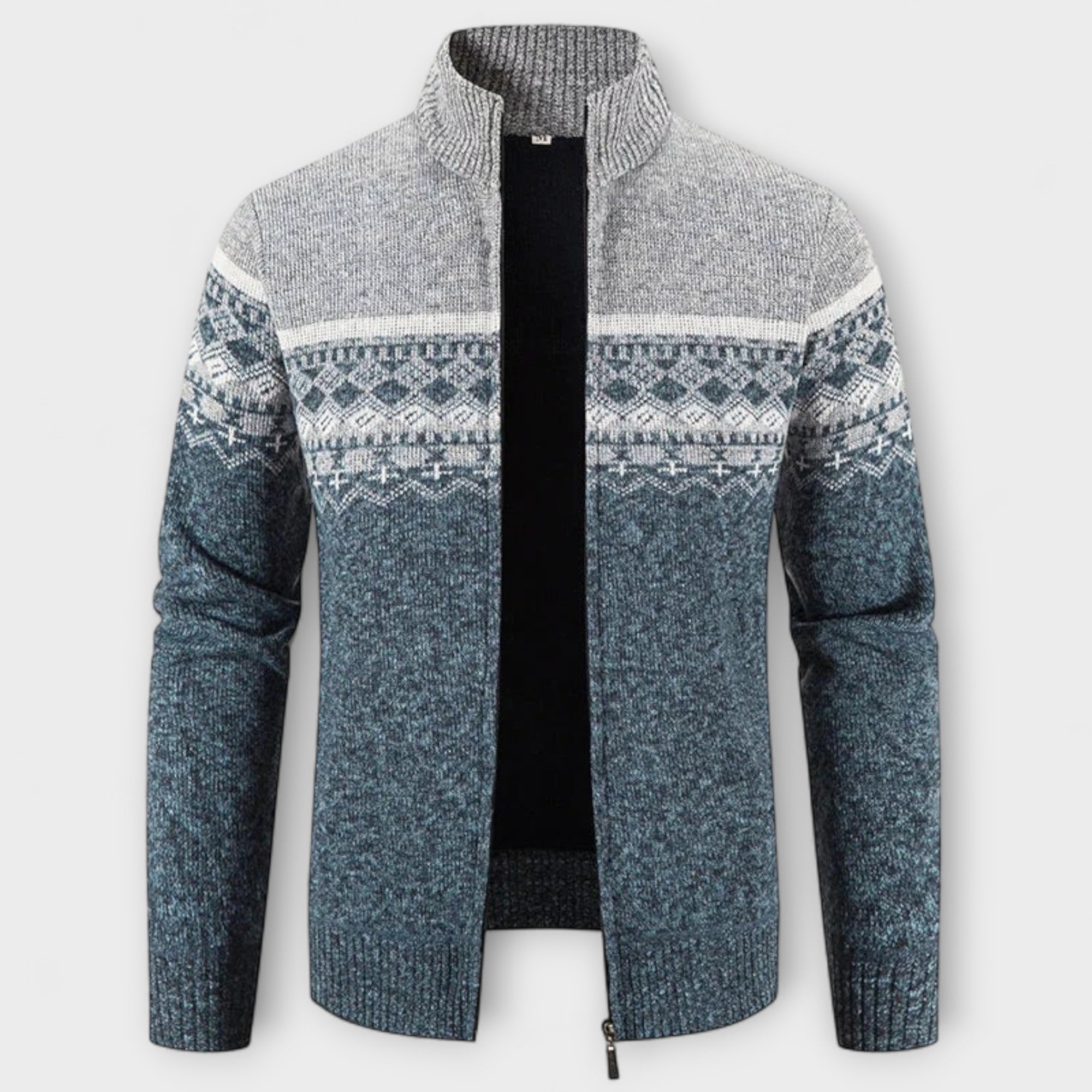 Howard™ – Cardigan con Zip in Maglia Nordica