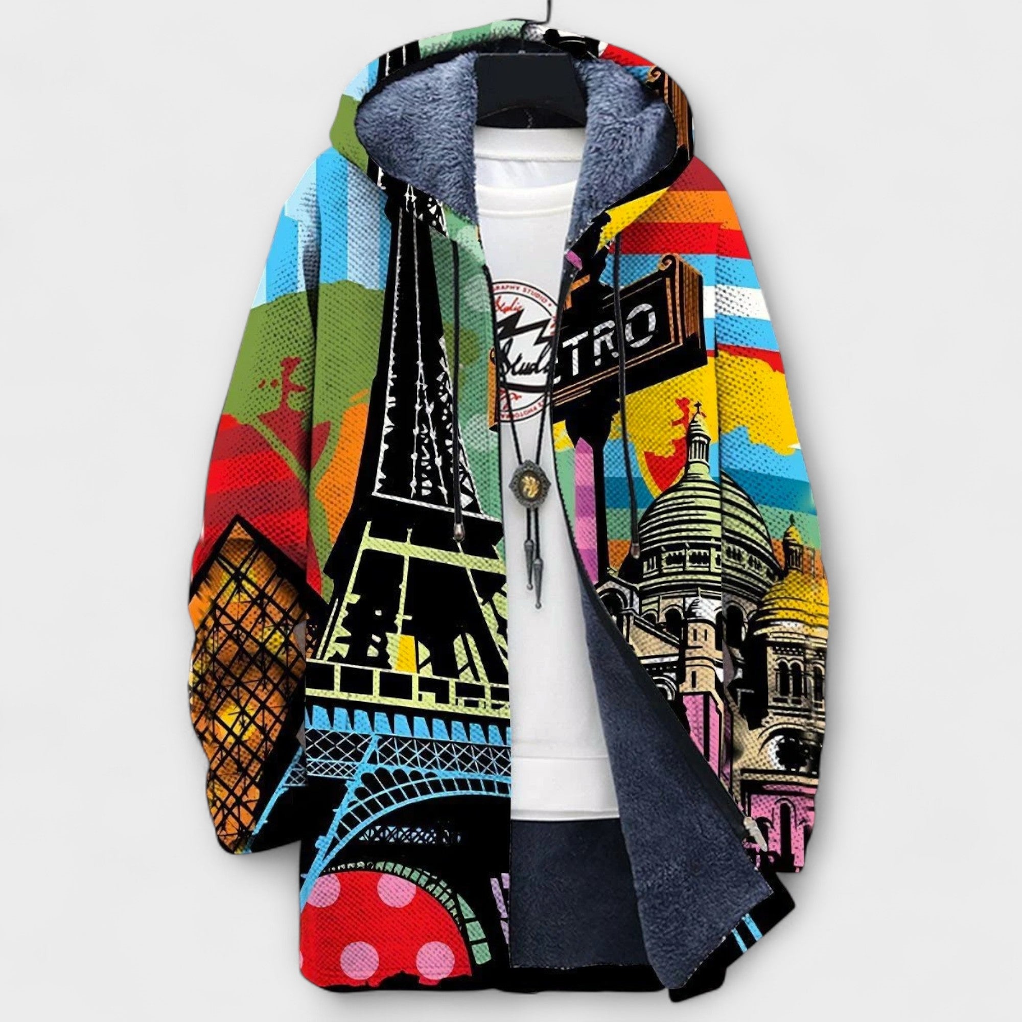Cardigan lussuoso con ispirazione artistica