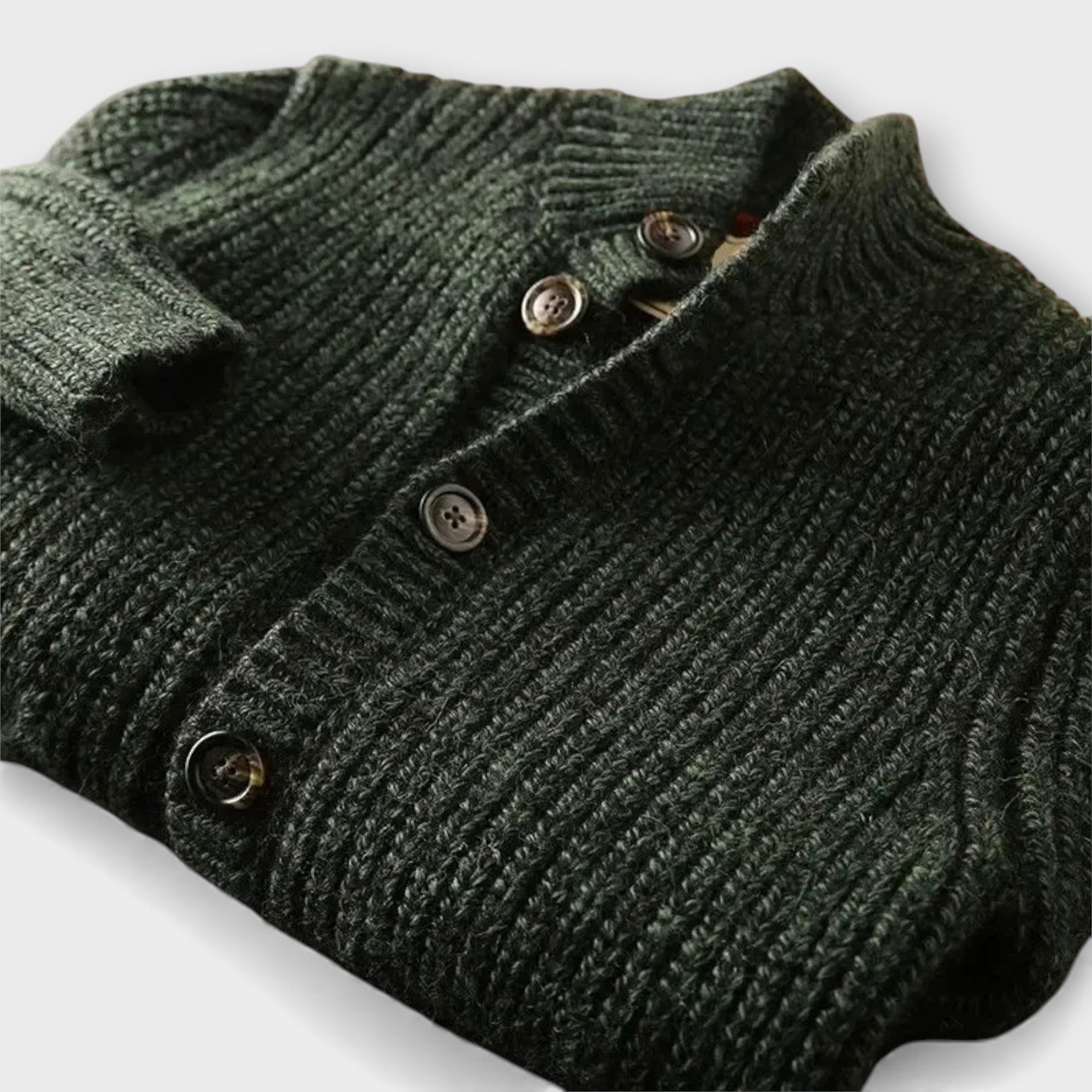 Cardigan in Lana con Collo Alto Mason