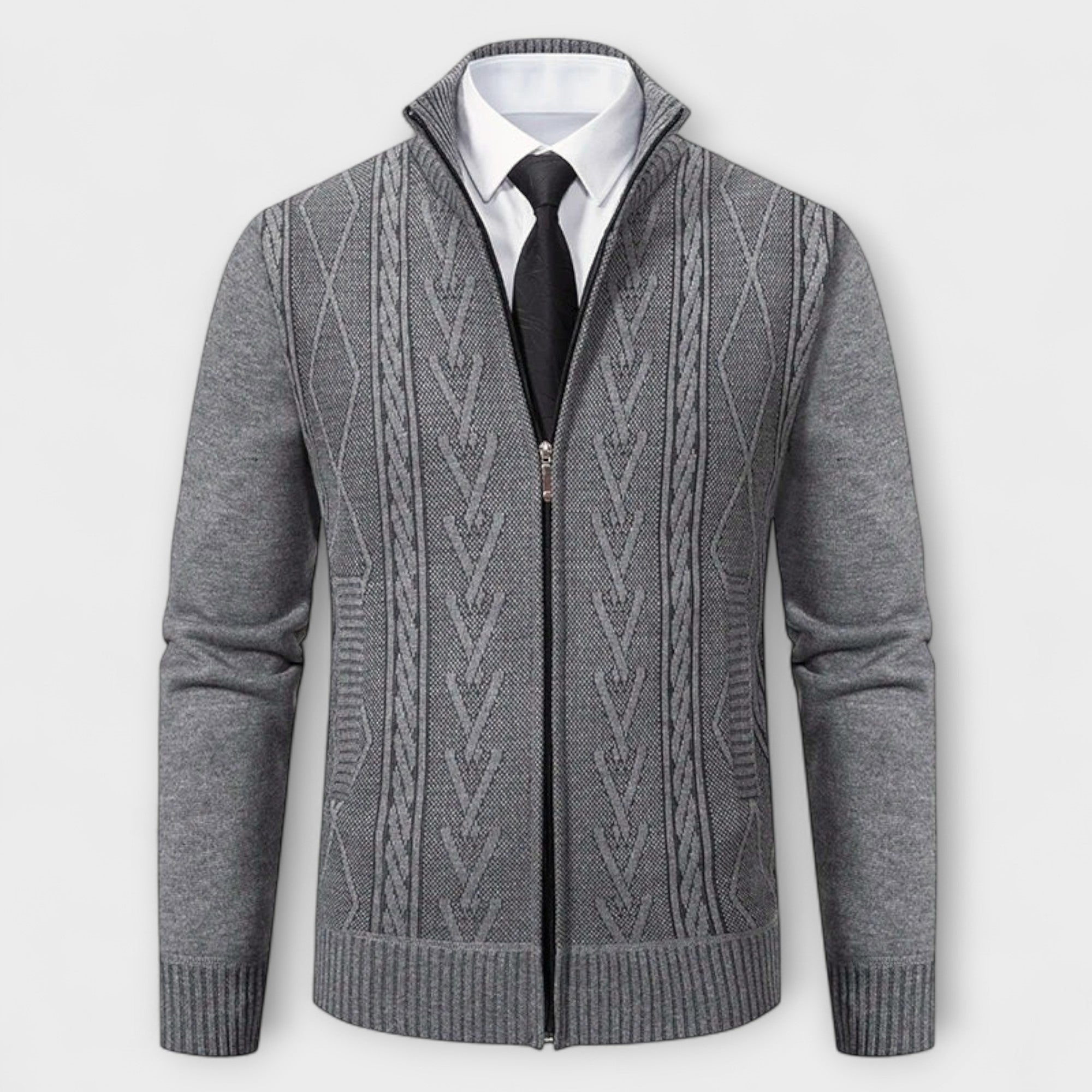 Langley™ – Cardigan con zip a lavorazione a trecce