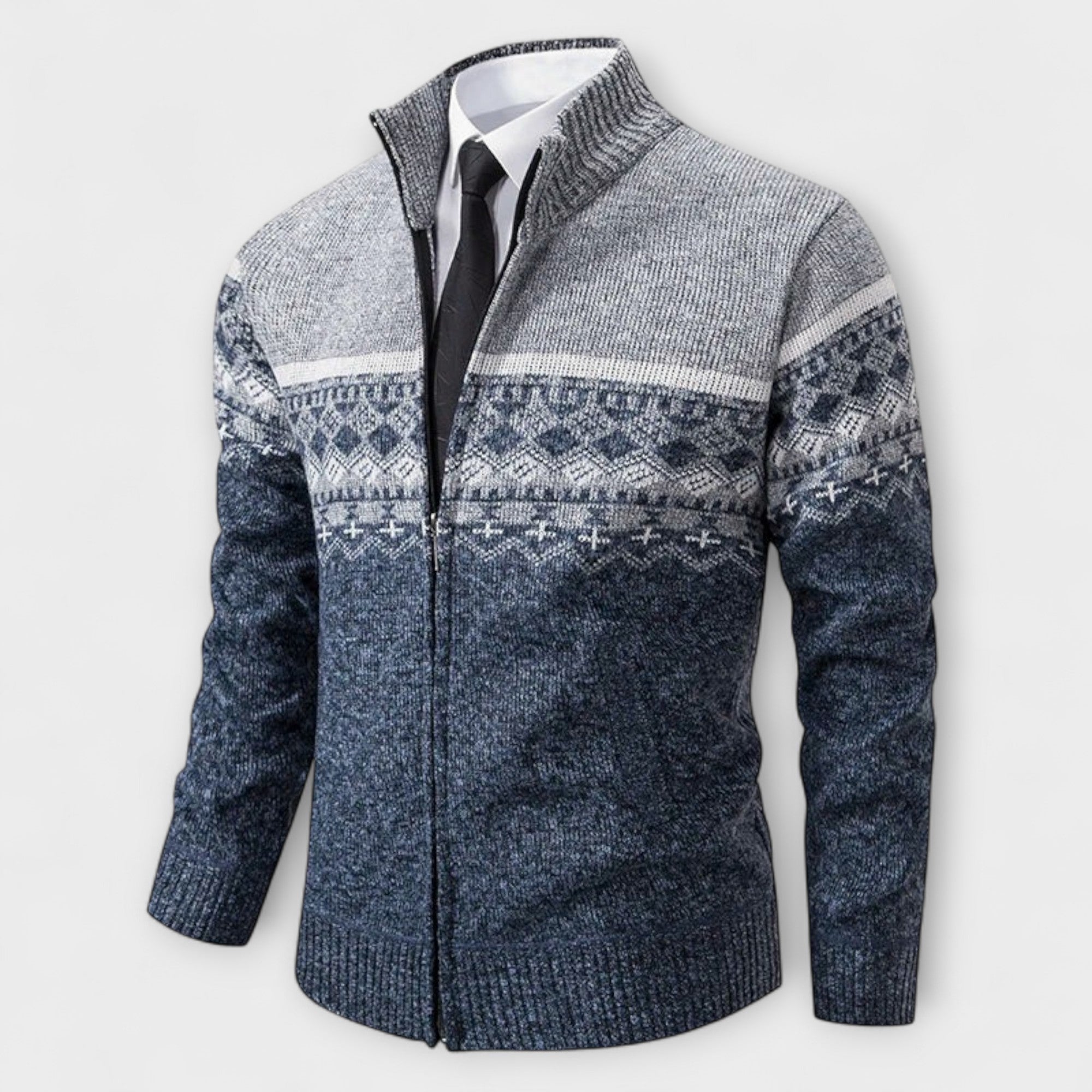 Howard™ – Cardigan con Zip in Maglia Nordica
