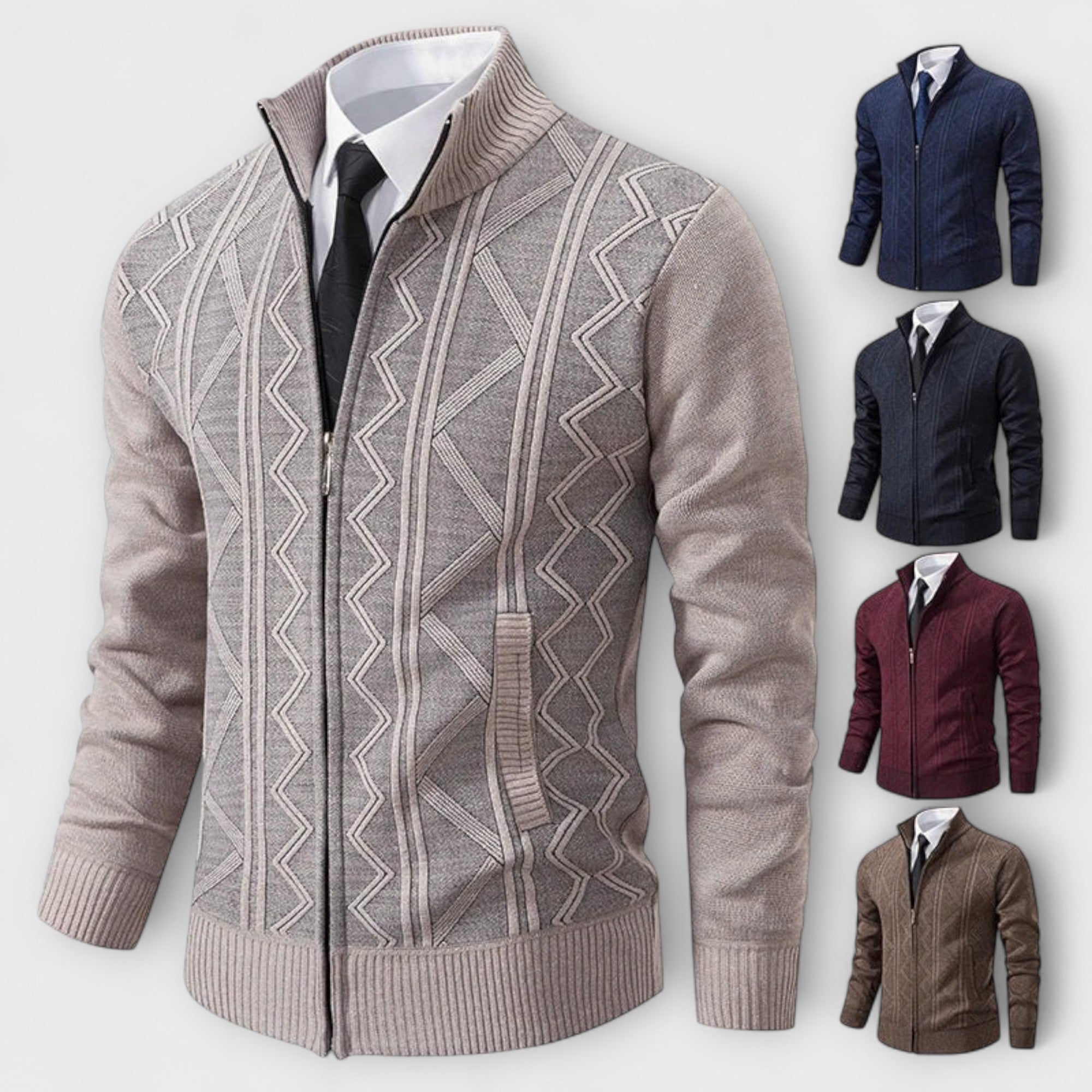 Dawson™ – Cardigan con zip testurizzato