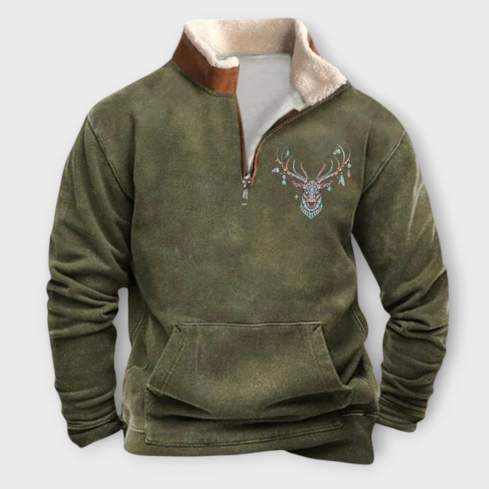 PIERRE™|MAGLIONE A QUARTO ZIP