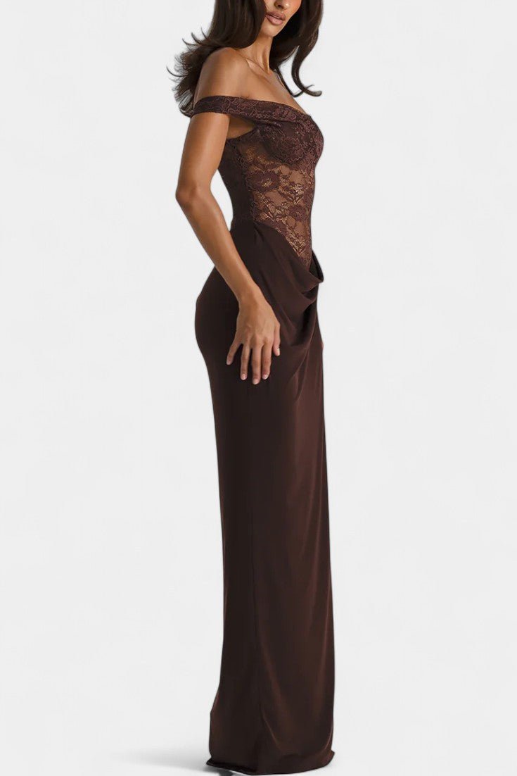 Castanza™ | Abito in pizzo asimmetrico