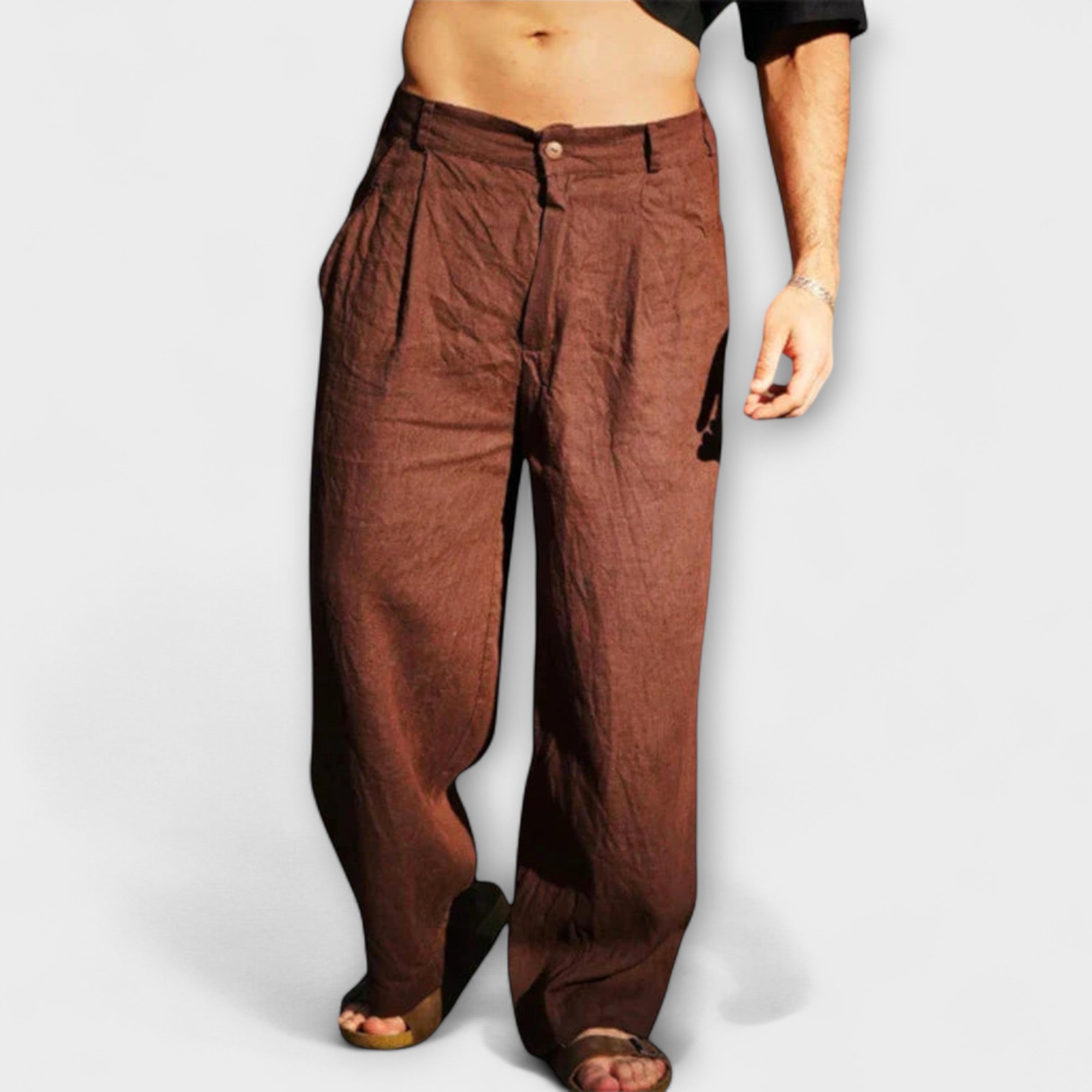 Pantaloni larghi in lino