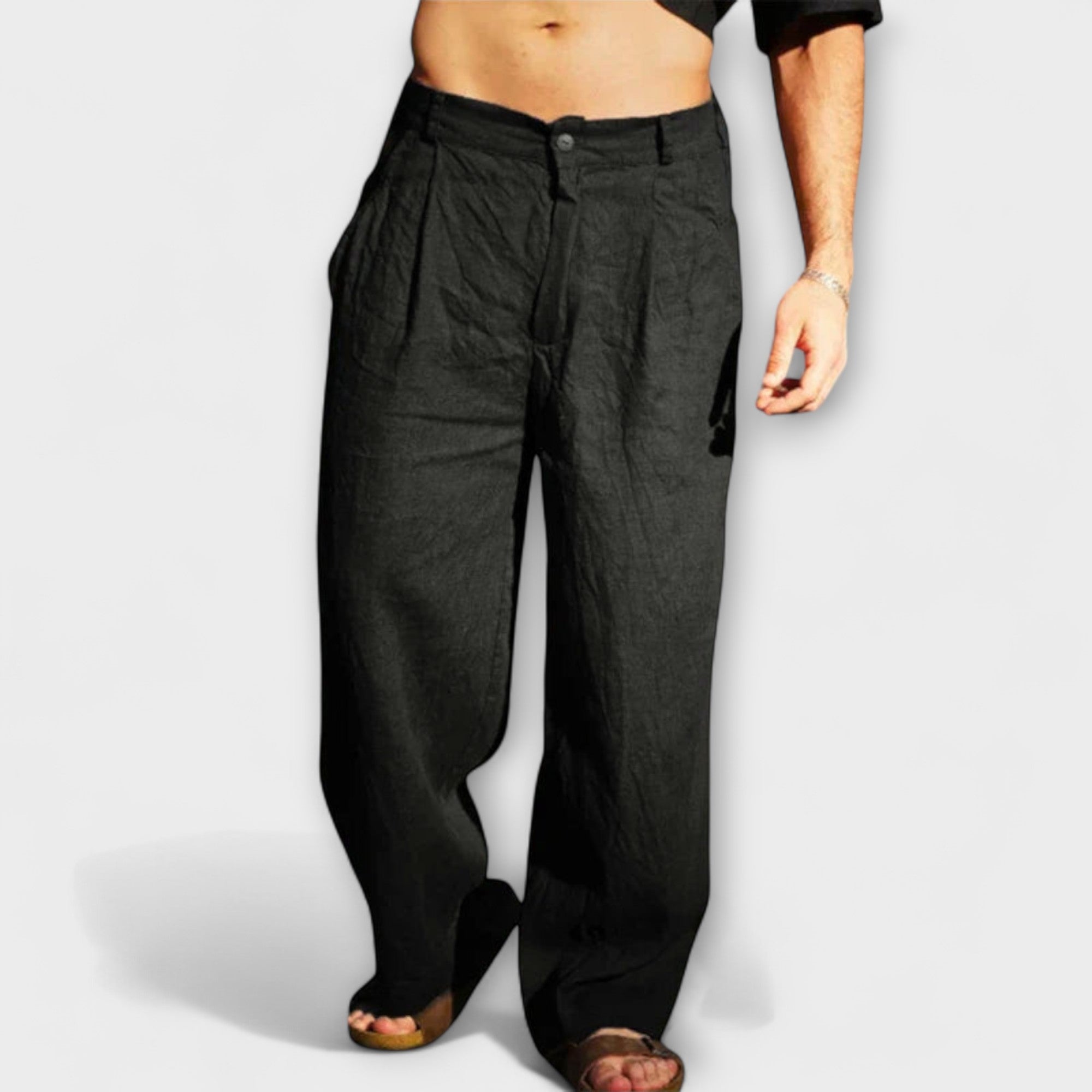 Pantaloni larghi in lino