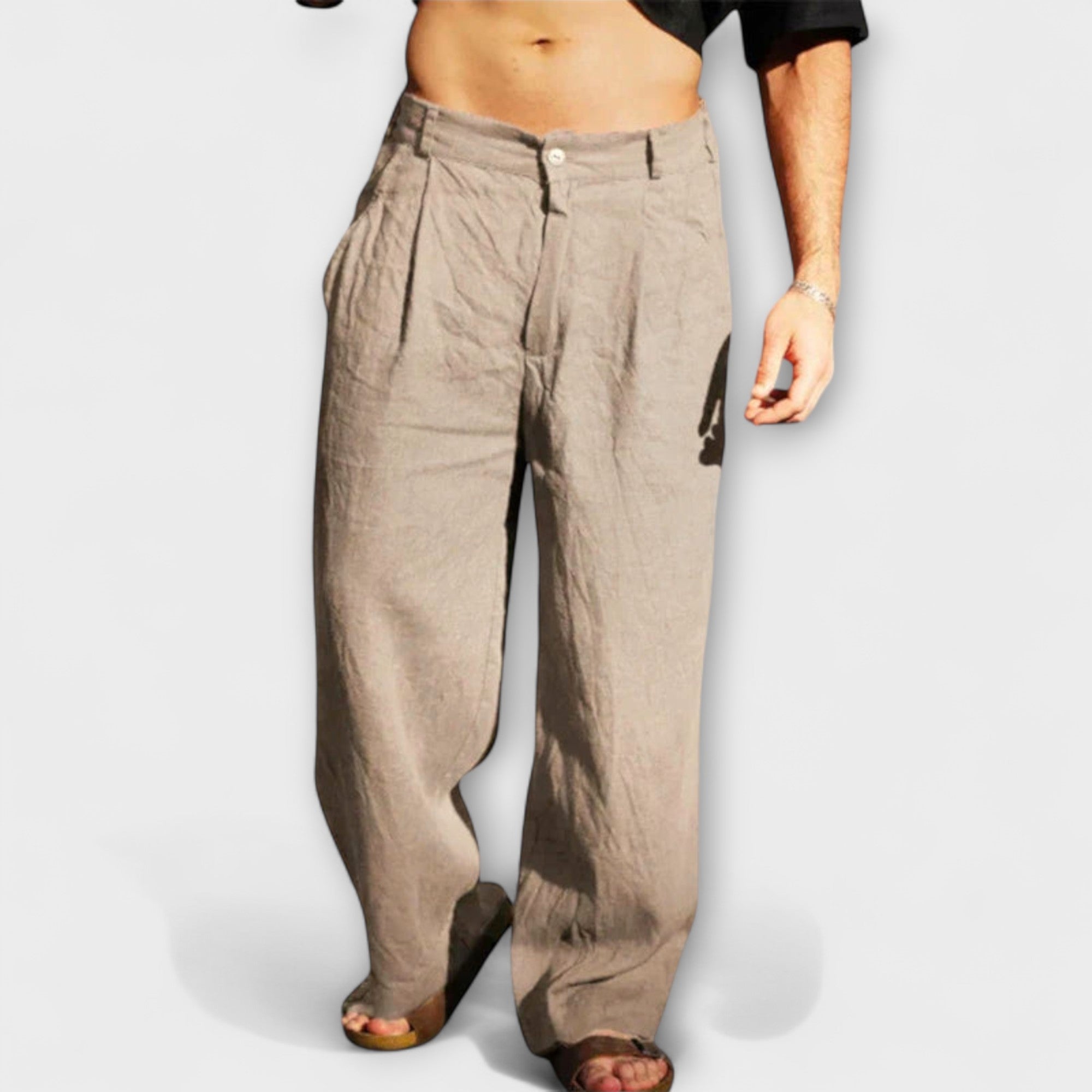 Pantaloni larghi in lino