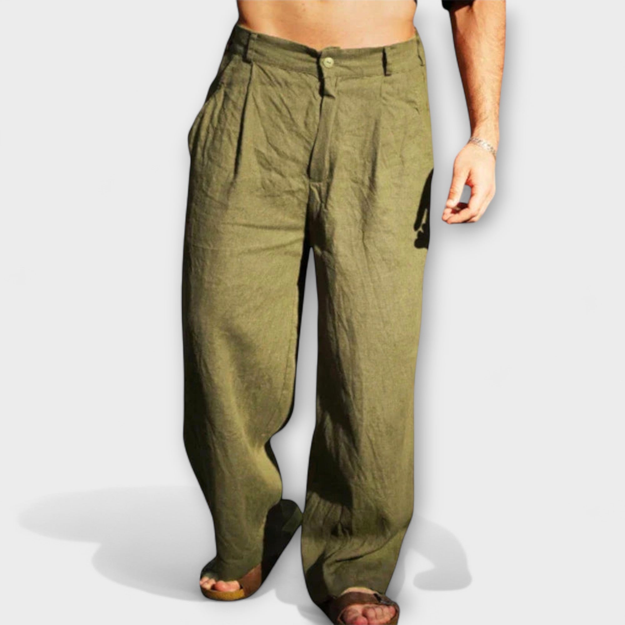 Pantaloni larghi in lino