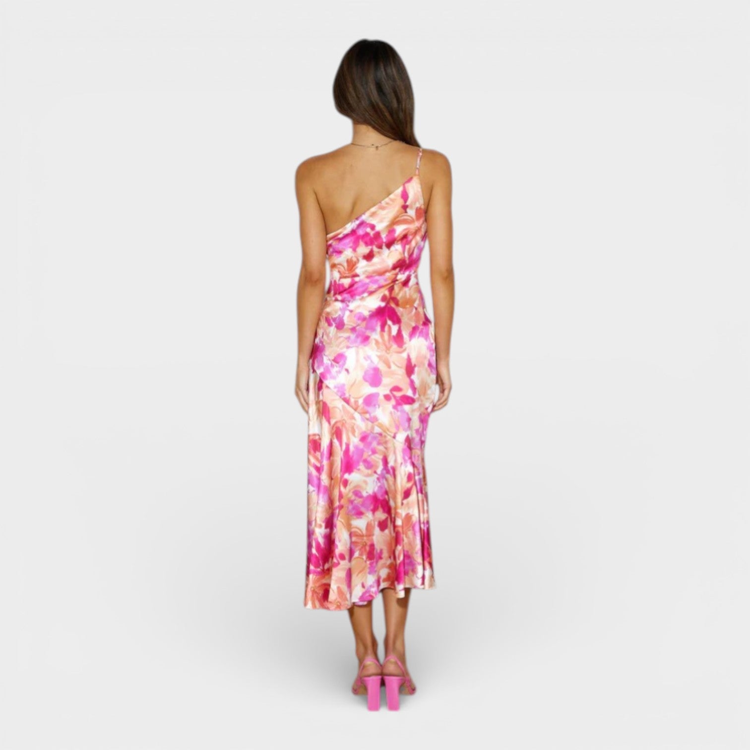 Aeris | Abito lungo asimmetrico con stampa floreale