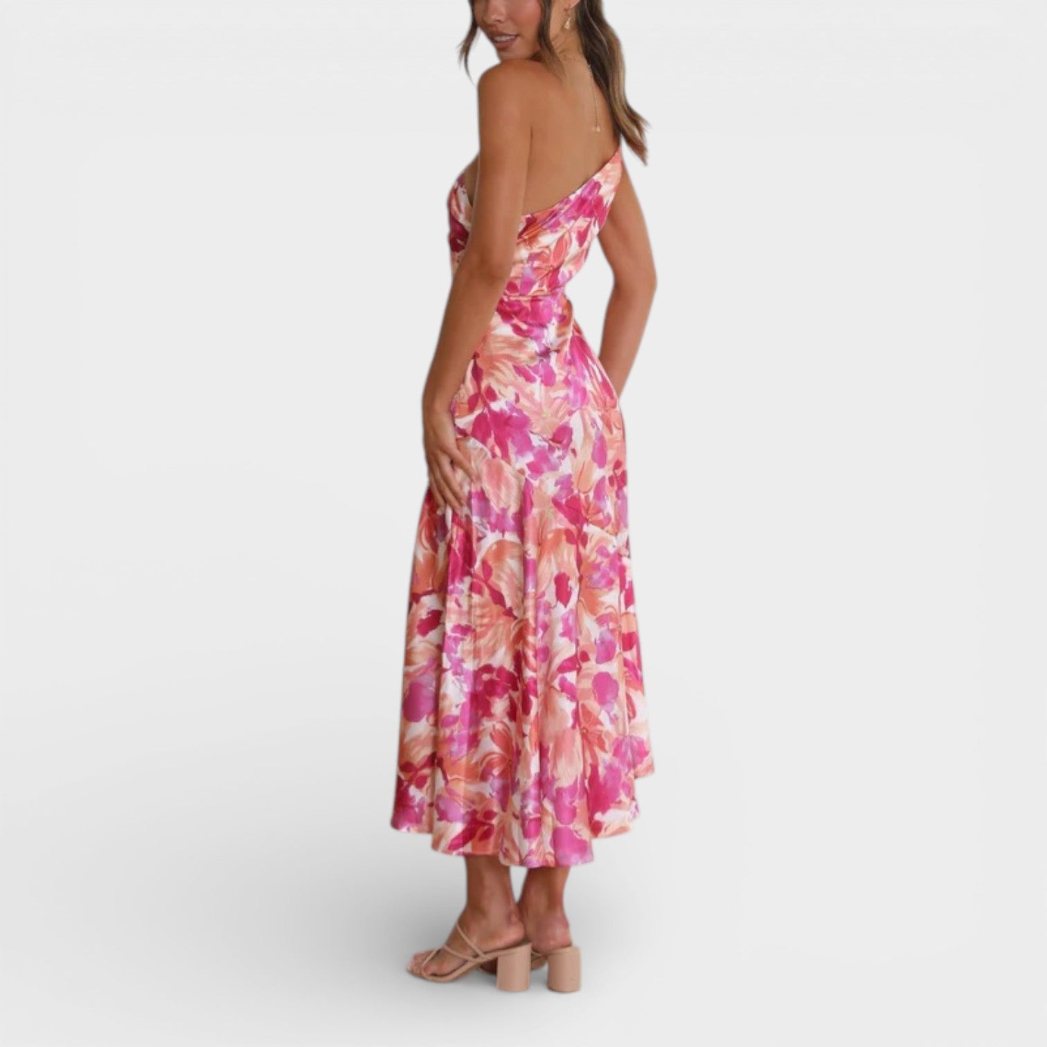 Sophie | Abito Midi Floreale con Spalla Scoperta