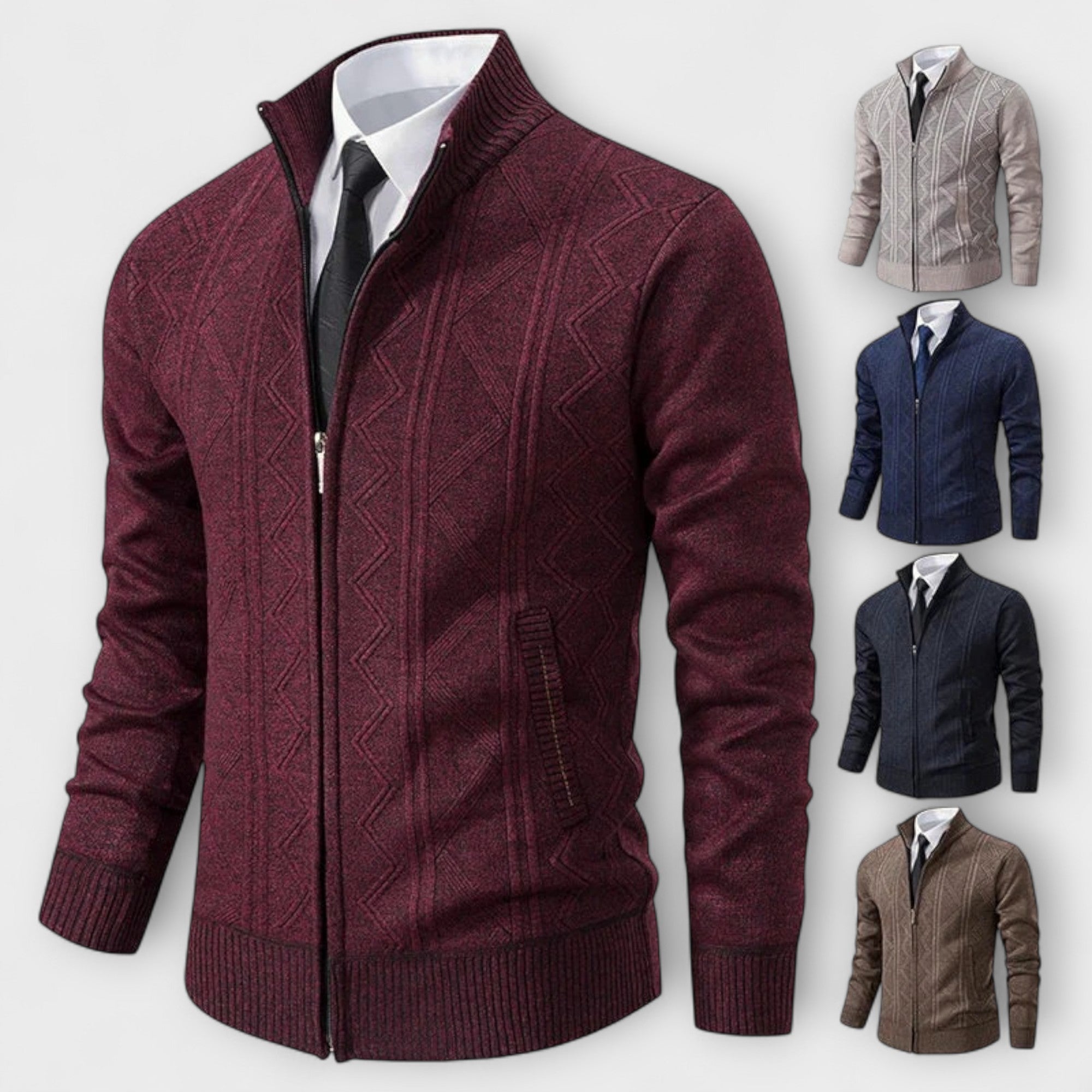 Dawson™ – Cardigan con zip testurizzato