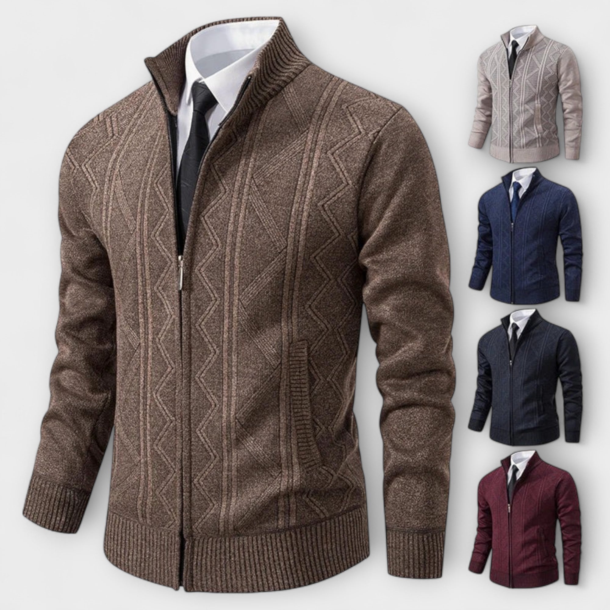 Dawson™ – Cardigan con zip testurizzato