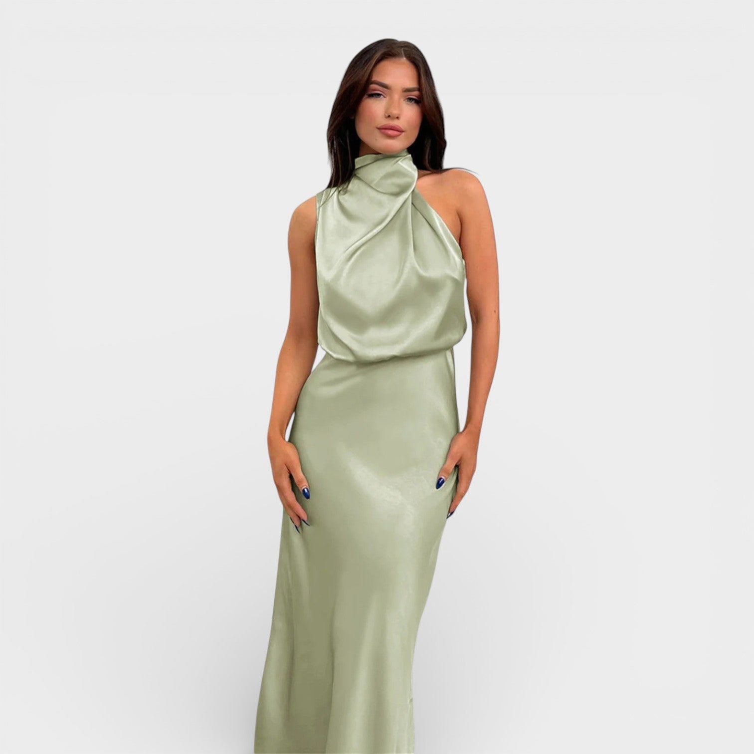 Flavia™ | Vestito glamour in raso con cavezza