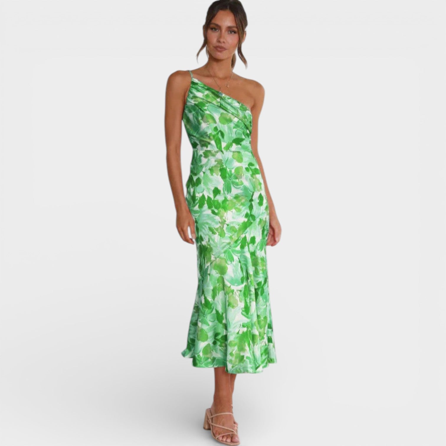 Aeris | Abito lungo asimmetrico con stampa floreale