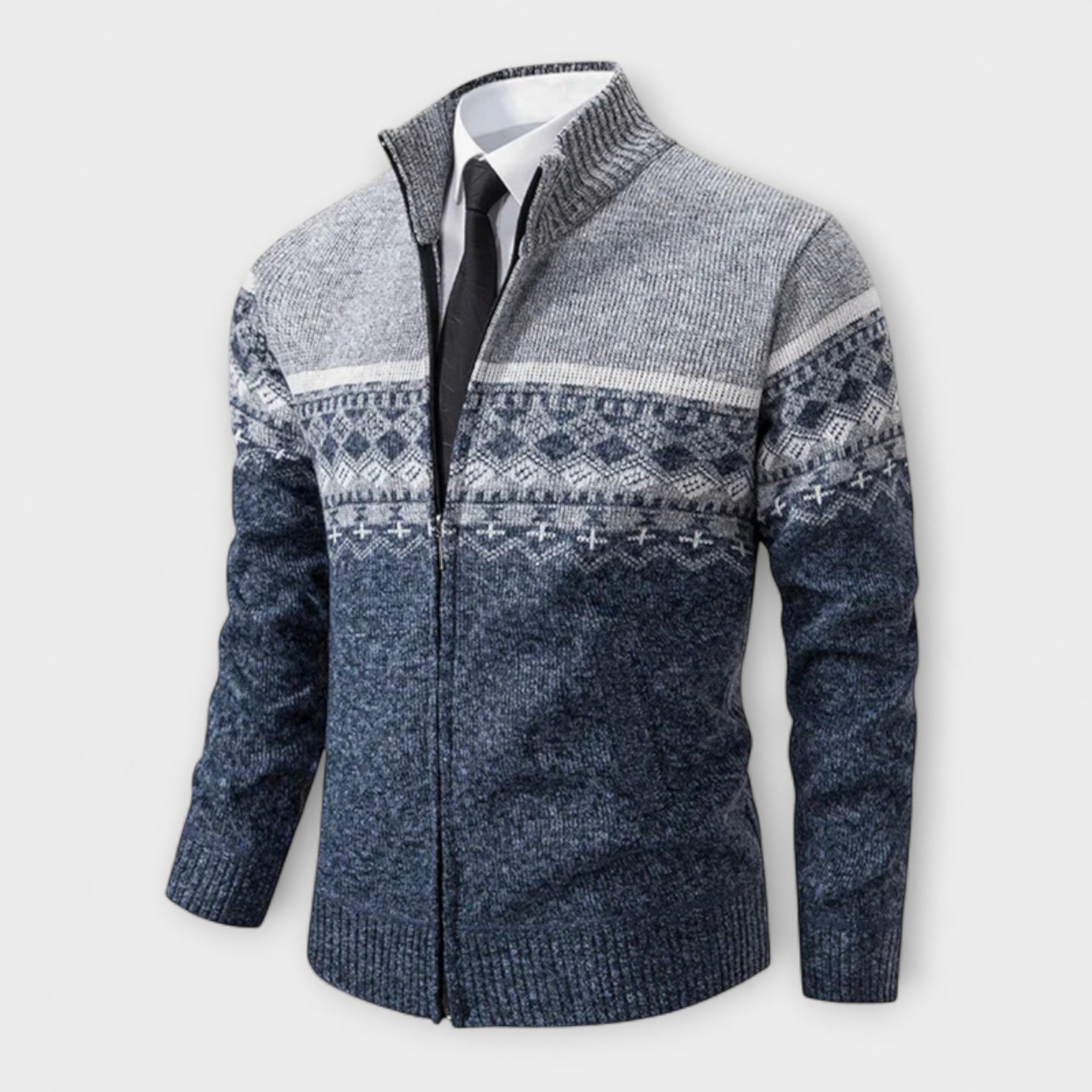 Howard™ – Cardigan con Zip in Maglia Nordica